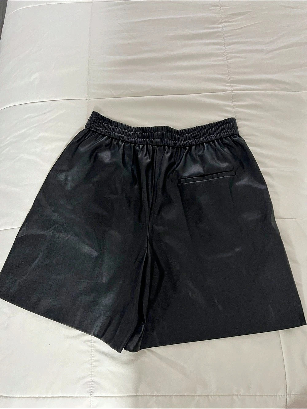 Zara Black Faux Leather High-Waist Shorts Size Medium